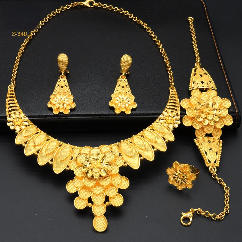 High-End Custom Gold Jewelry Set | Designed for Middle Eastern Market | Wedding/Festival Use|s-348