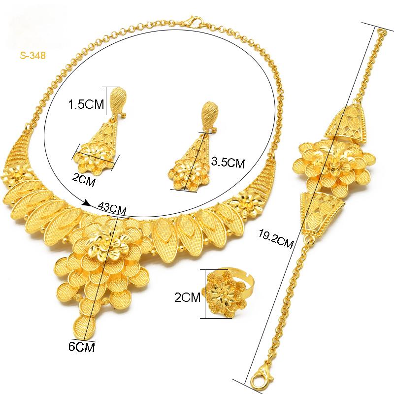 High-End Custom Gold Jewelry Set | Designed for Middle Eastern Market | Wedding/Festival Use|s-348