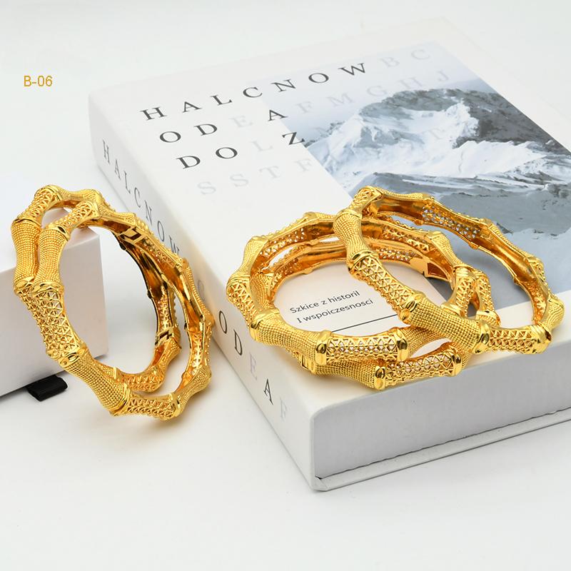 Traditional Muslim Jewelry | Luxurious Carved Golden |b-02