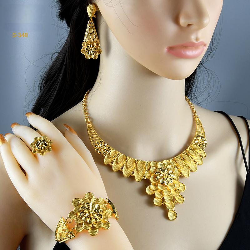High-End Custom Gold Jewelry Set | Designed for Middle Eastern Market | Wedding/Festival Use|s-348