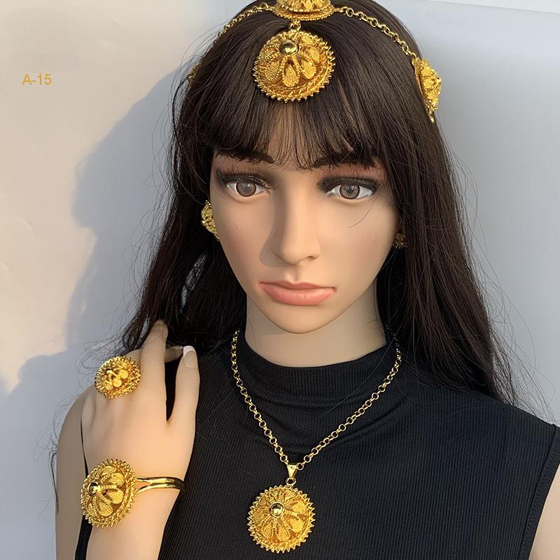 Golden Carved Jewelry Set | Perfect for Gifting and Festive Wear|a-15
