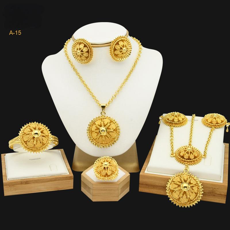 Golden Carved Jewelry Set | Perfect for Gifting and Festive Wear|a-15
