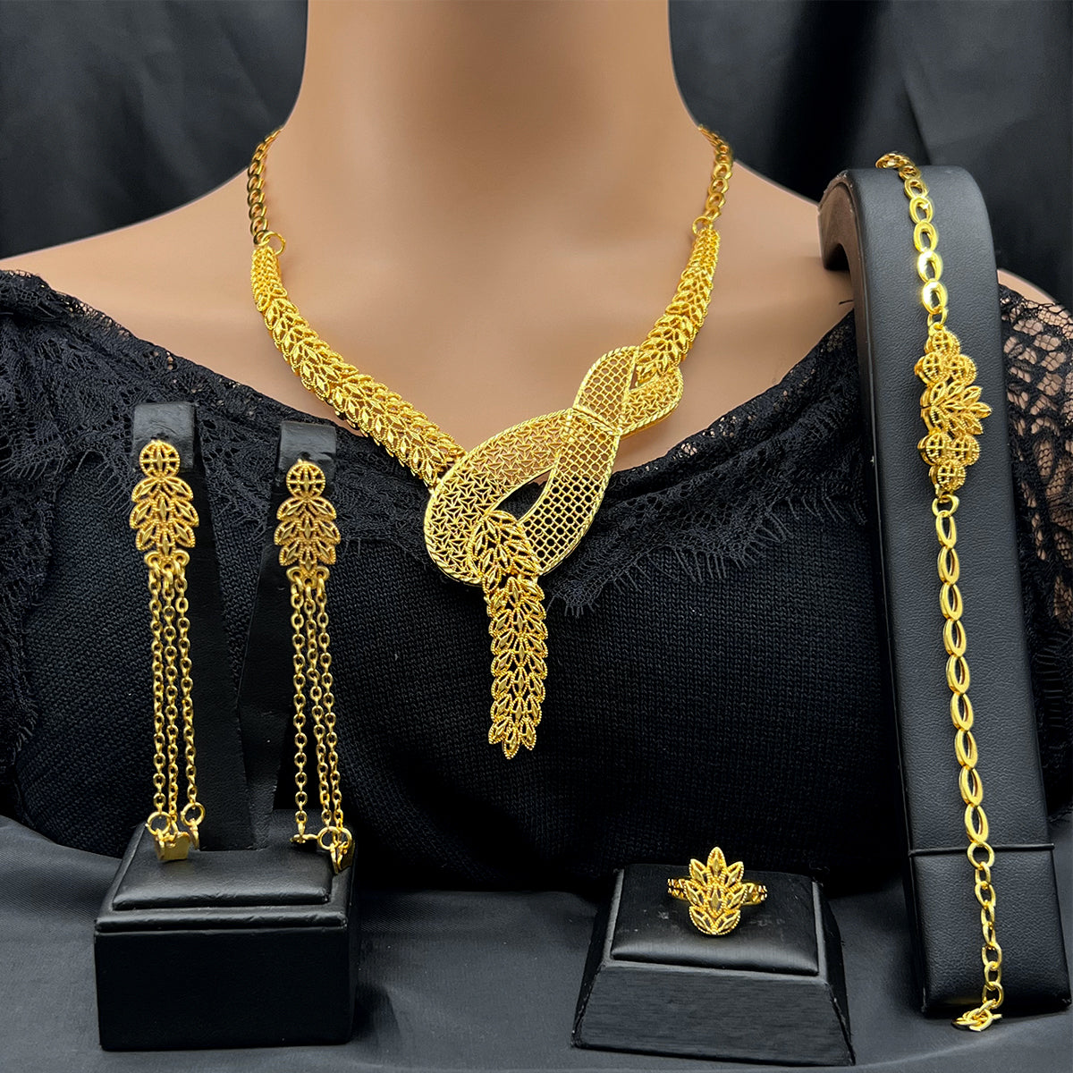 Luxury Muslim Wedding Jewelry | Dubai Style Set | Festival Wear for Women|S-774