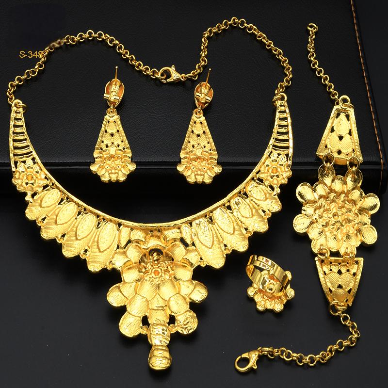 High-End Custom Gold Jewelry Set | Designed for Middle Eastern Market | Wedding/Festival Use|s-348