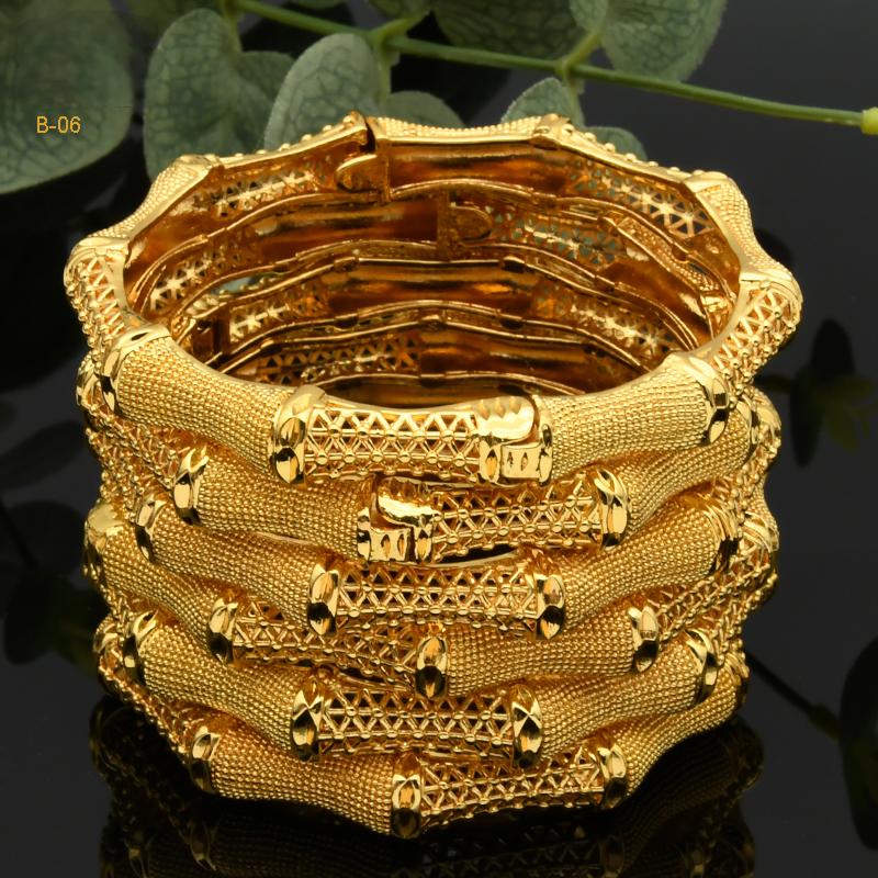 Traditional Muslim Jewelry | Luxurious Carved Golden |b-02