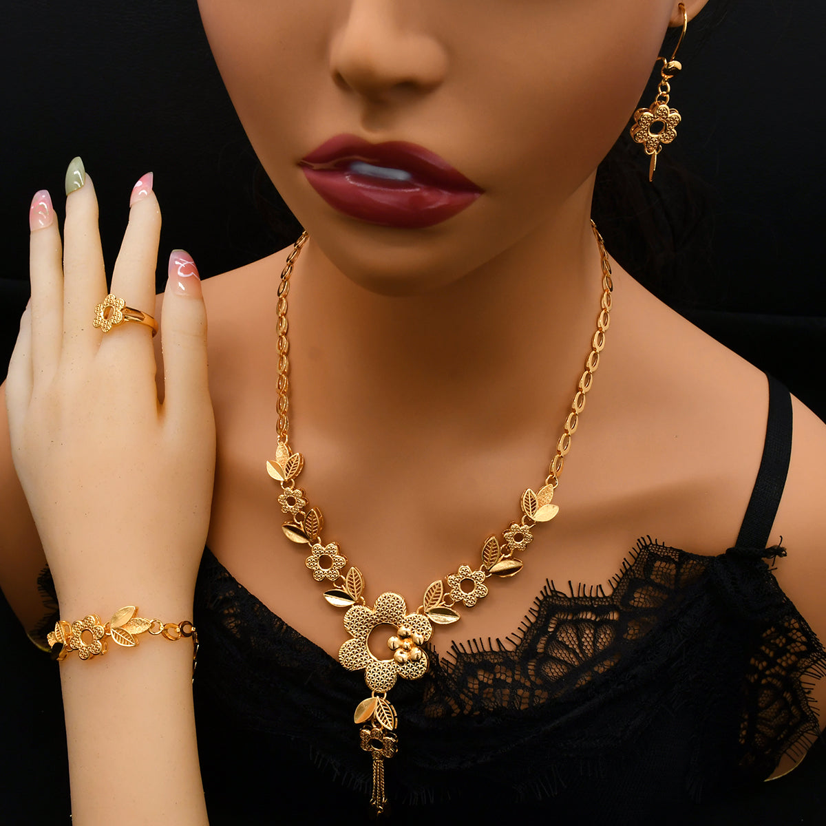 Islamic Style Jewelry Set | Exclusive for Muslim Women | Regal Elegance|s-663