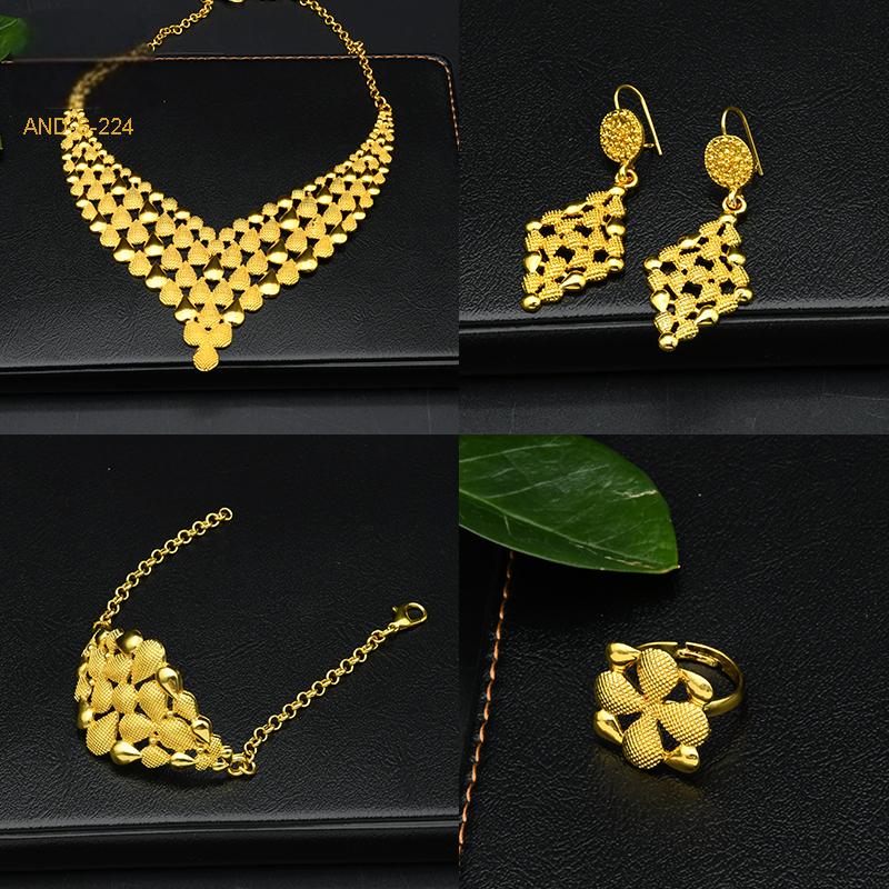 Arabic Bridal Jewelry Set | Includes Headpiece, Necklace, Earrings, Bracelet, and Ring|s-224