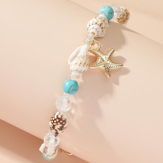 Conch Rice Bead Turquoise Bracelet丨 crystal丨crystal shops near me丨B-01