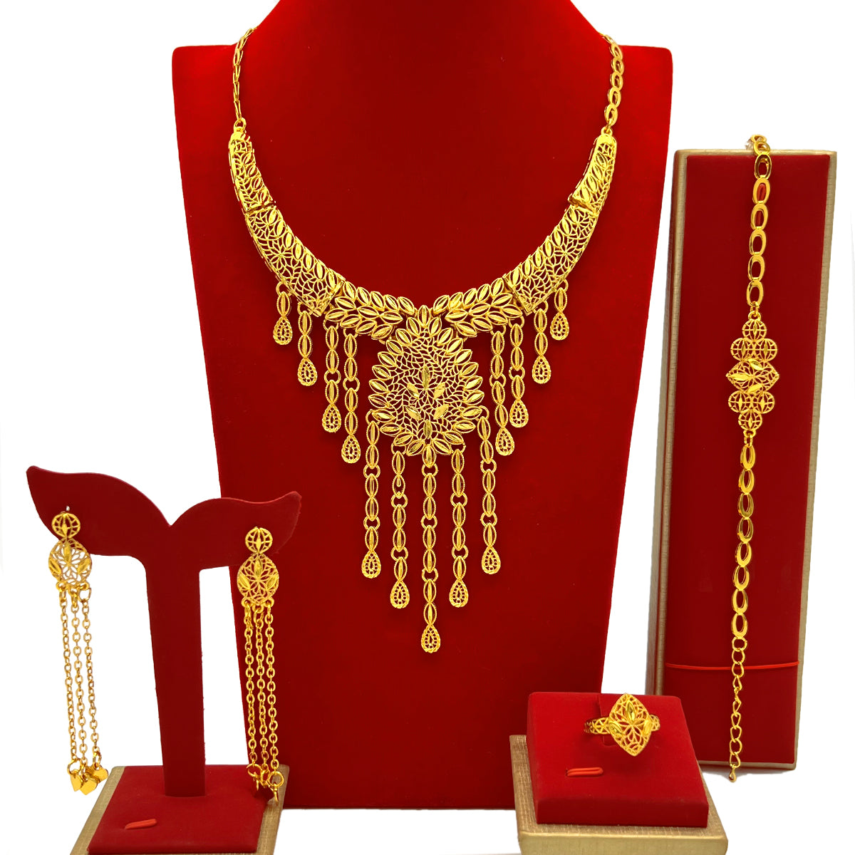 Islamic Cultural Style Jewelry | Ideal for Festivals and Ceremonies | 4-Piece Set｜s771