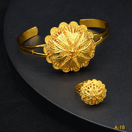 High-Saturation Gold Jewelry | Ideal for Weddings and Festivals | Middle Eastern Style for Women｜a-18
