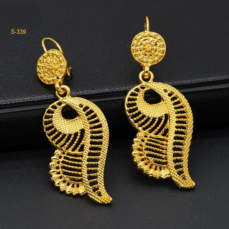 Traditional Muslim Wedding Jewelry | Golden Embossed Ethnic 4-Piece Set｜s-339
