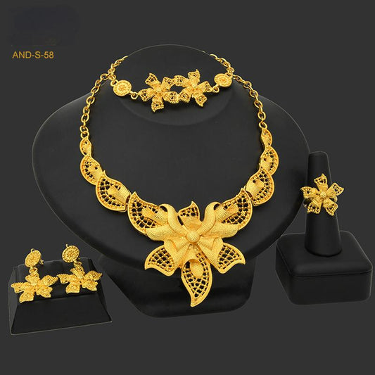 Middle Eastern Vintage Style | Luxurious Gold Jewelry Set | Festival/Wedding Wear｜s-58