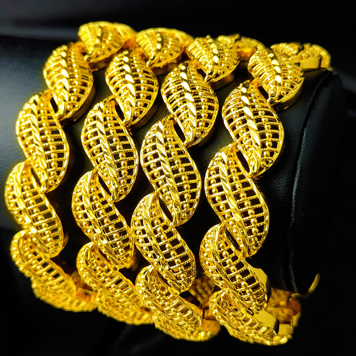 Vintage Carved Gold Jewelry | Dubai Bridal Wedding Set | Complete Ethnic Accessories｜b-613
