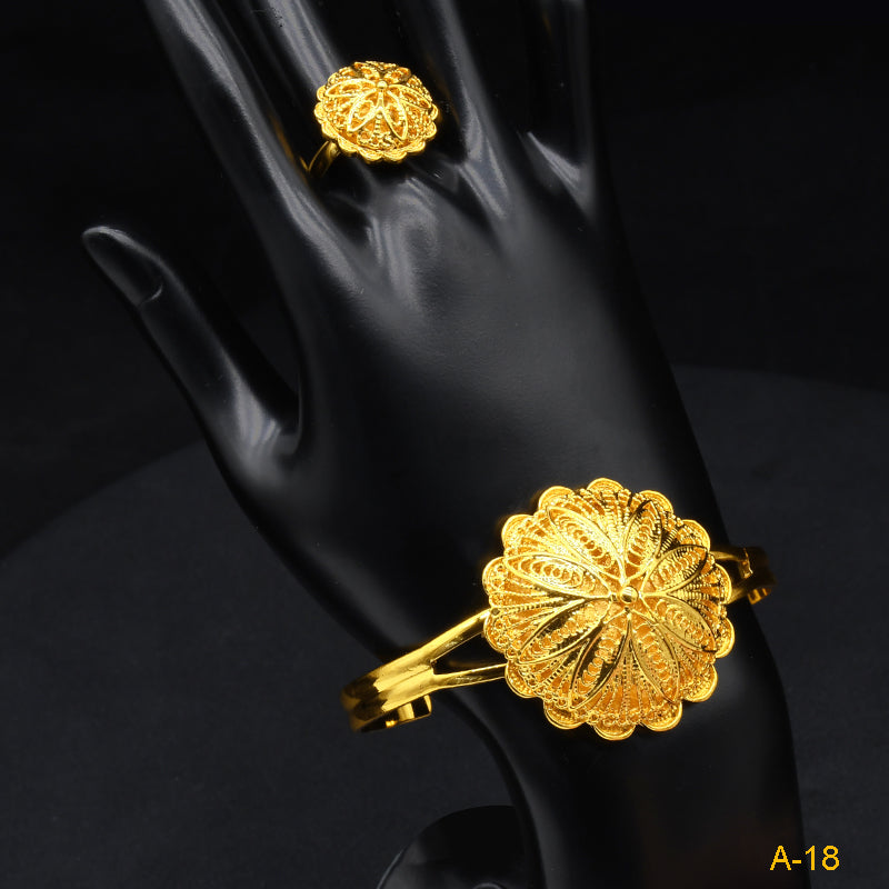 High-Saturation Gold Jewelry | Ideal for Weddings and Festivals | Middle Eastern Style for Women｜a-18