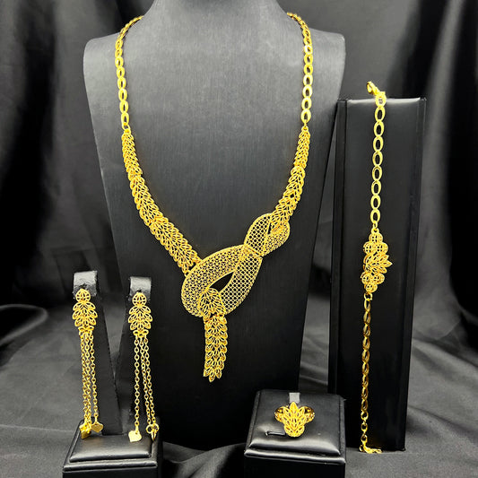 Luxury Muslim Wedding Jewelry | Dubai Style Set | Festival Wear for Women｜S-774