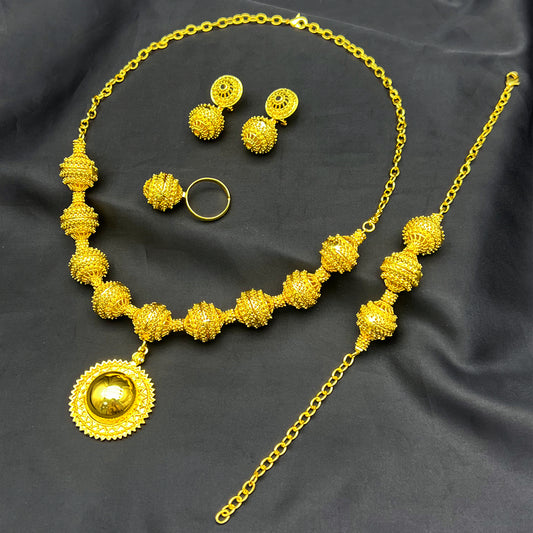 Essential Bridal Jewelry for Middle Eastern Weddings | Ethnic Set with Headpiece｜s-765