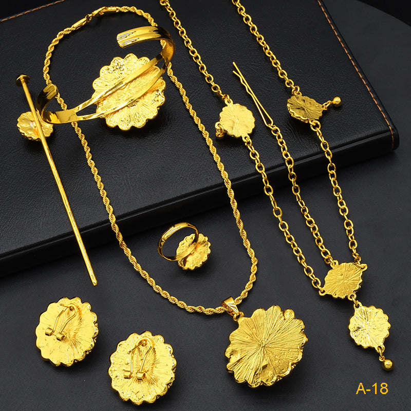 High-Saturation Gold Jewelry | Ideal for Weddings and Festivals | Middle Eastern Style for Women｜a-18