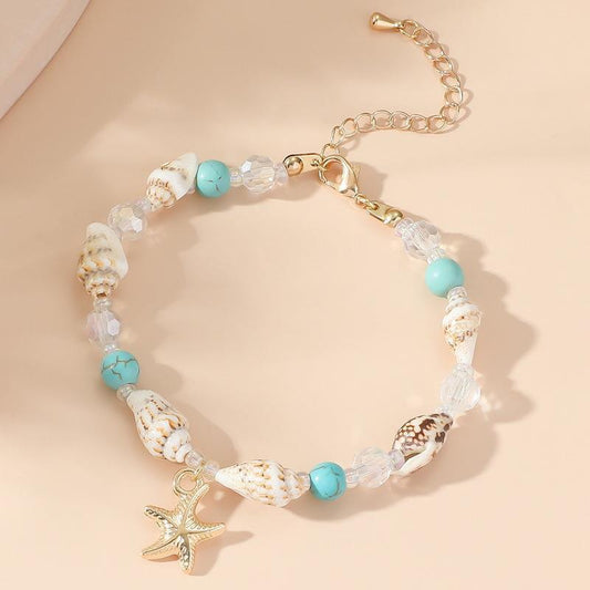 Conch Rice Bead Turquoise Bracelet丨 crystal丨crystal shops near me丨B-01