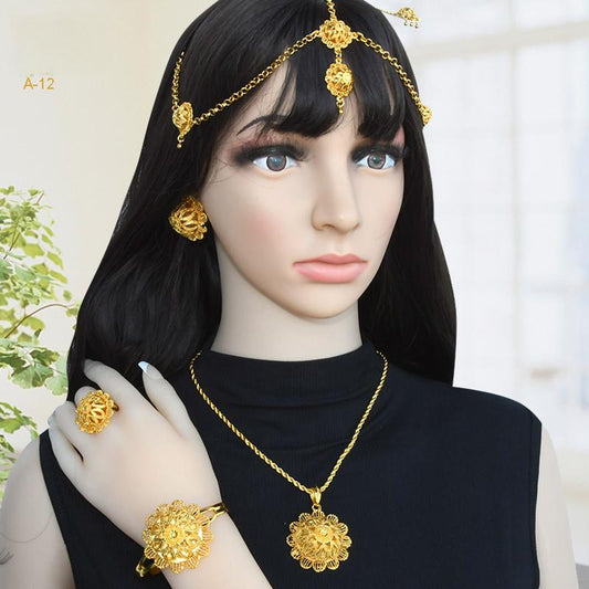 Arabic Style Jewelry Set | Ideal for Weddings and Celebrations｜a-12