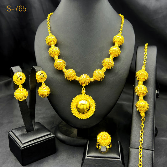 Essential Bridal Jewelry for Middle Eastern Weddings | Ethnic Set with Headpiece｜s-765