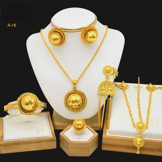 Saudi Ethnic Jewelry | Luxurious Wedding Set for Women｜a-16